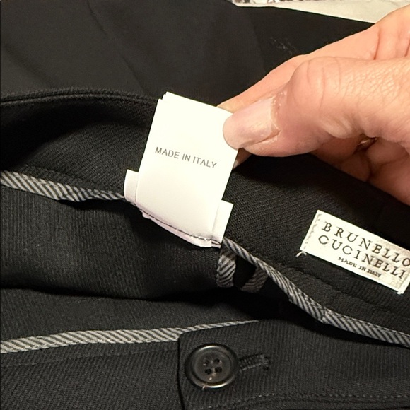 Brunello Cucinelli Monili Timmed Pocket Cropped Wool Black Trouser US10 - Picture 10 of 10